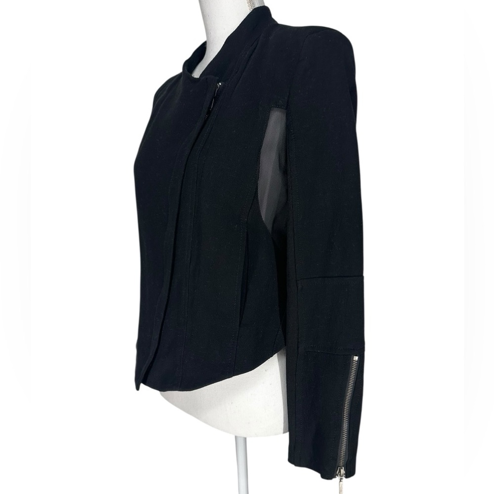 BLANK NYC / Black Double Zip Up Jacket Mesh Panels / Small / Goth Emo Indie - Picture 6 of 10